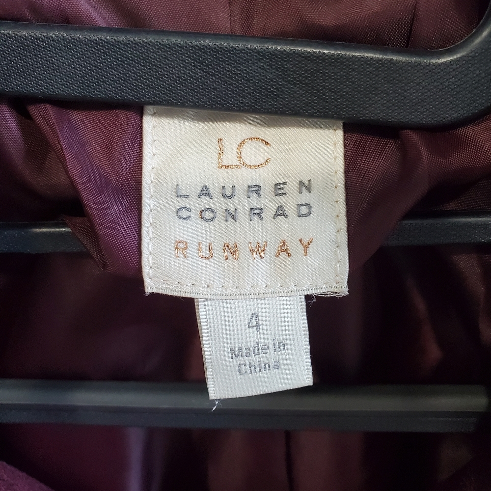 Lauren Conrad | Burgundy Faux Suede Moto Jacket - Picture 7 of 9